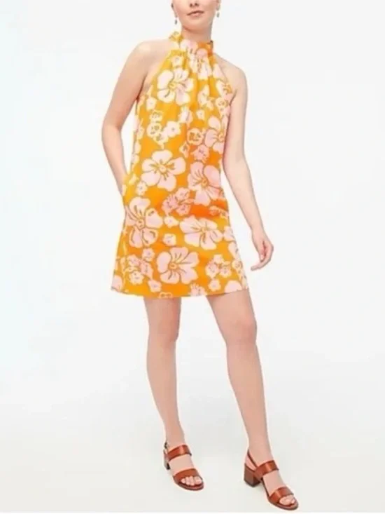 J. Crew Factory Floral Halter Mini Dress - Picture 2 of 5